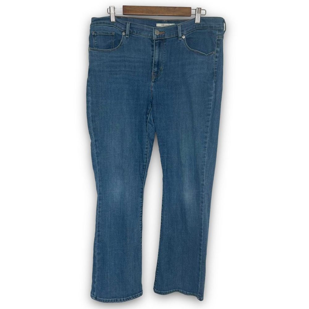 Levi's Women's Blue Mid-Rise Zip Fly Classic Bootcut Jeans Size 14